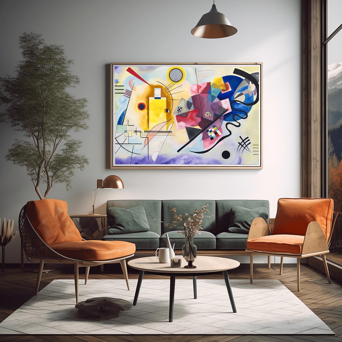 Wassily Kandinsky Abstract Art Geometric Shapes Print Modern Wall Decor - Suprematism Art Bauhaus Style