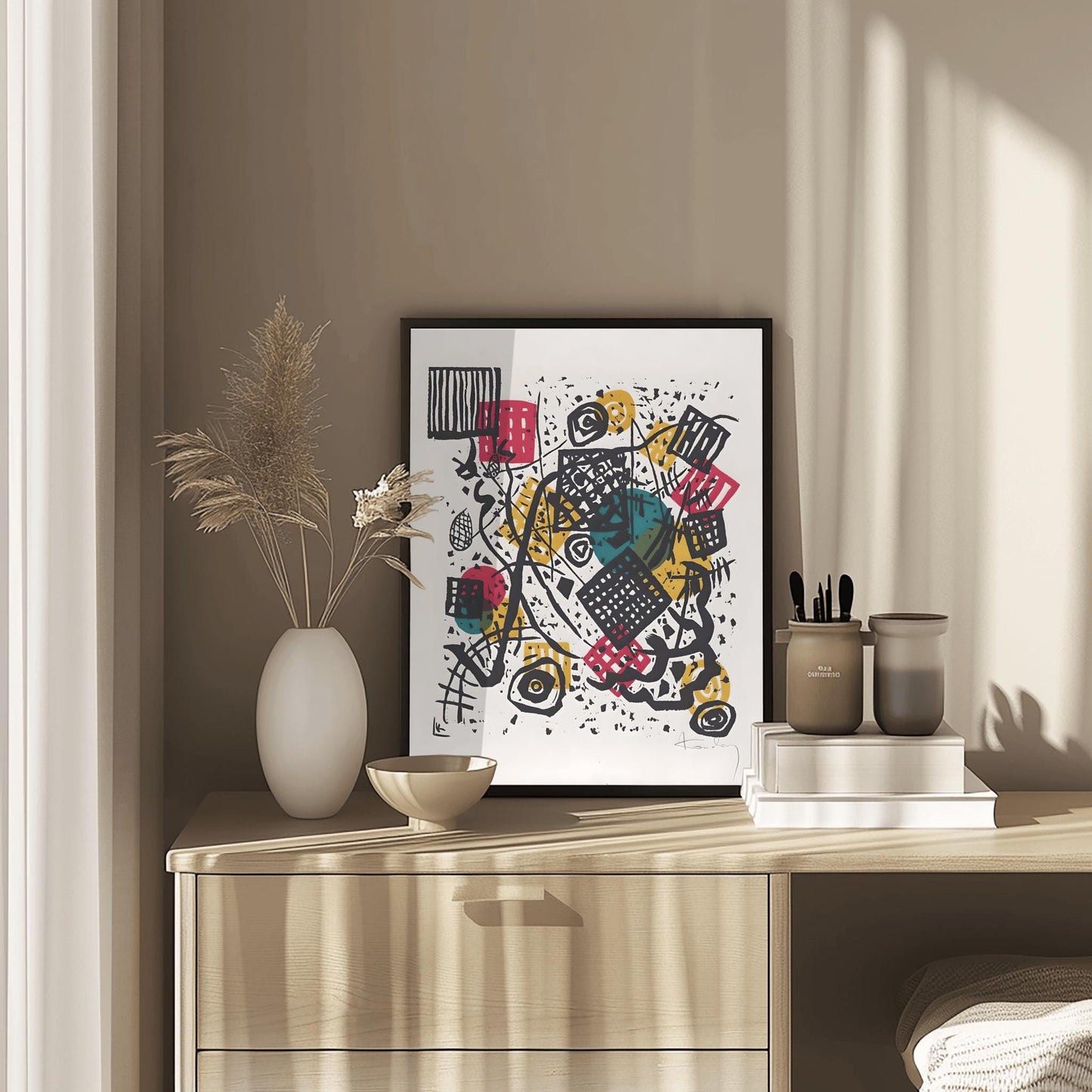 Wassily Kandinsky Abstract Poster – Modern Geometric Art Print, Bauhaus-Inspired Wall Decor, Mid Century Modern Vibes, Gift for Art Lovers