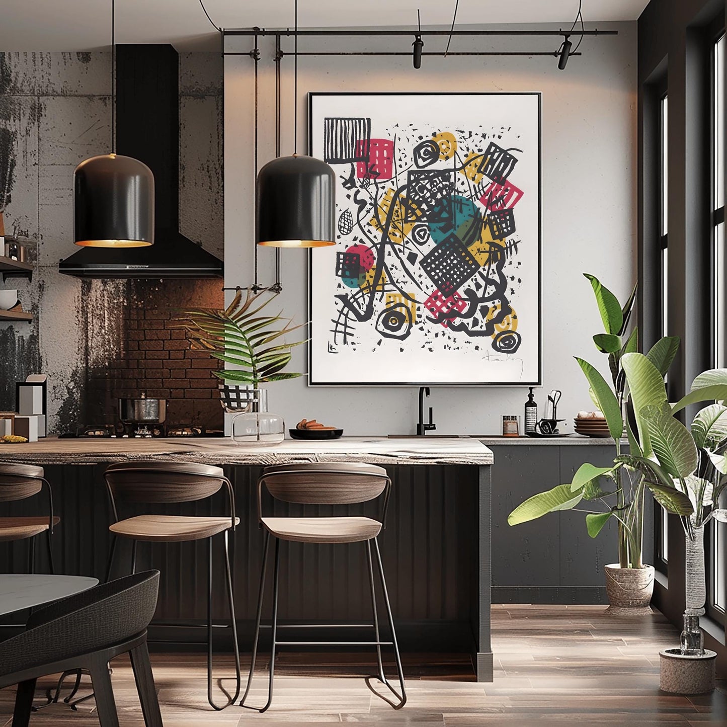 Wassily Kandinsky Abstract Poster – Modern Geometric Art Print, Bauhaus-Inspired Wall Decor, Mid Century Modern Vibes, Gift for Art Lovers