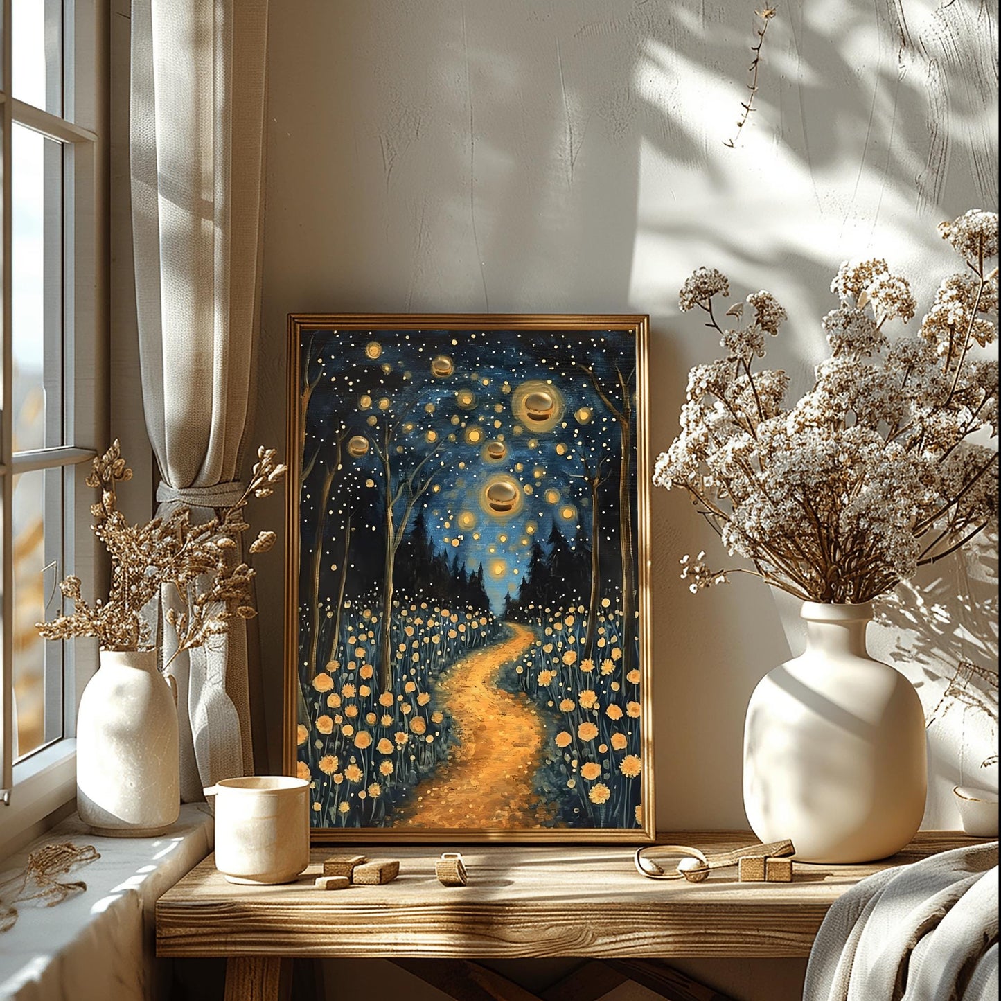 Gustav Klimt Print Golden Orbs Poster - Klimt Museum & Exhibition Art, Flower Market Painting Wall Decor, Vibrant Meadow, Garden Poster