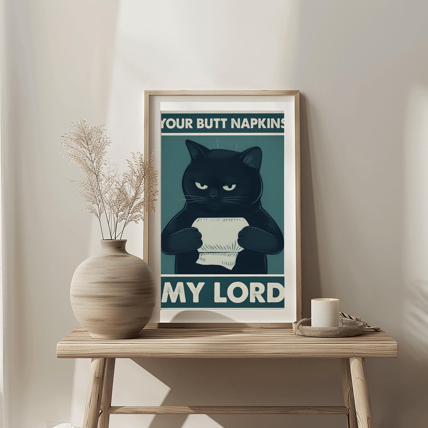 Funny Siamese Cat Art Print, Cat on Toilet Bathroom Decor, Quirky Pet Lover Gift, Humorous Reading Cat Poster, Unique Wall Art