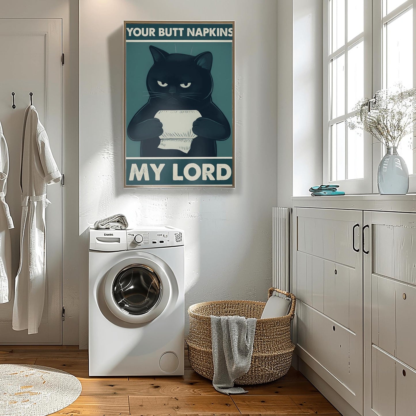 Funny Siamese Cat Art Print, Cat on Toilet Bathroom Decor, Quirky Pet Lover Gift, Humorous Reading Cat Poster, Unique Wall Art