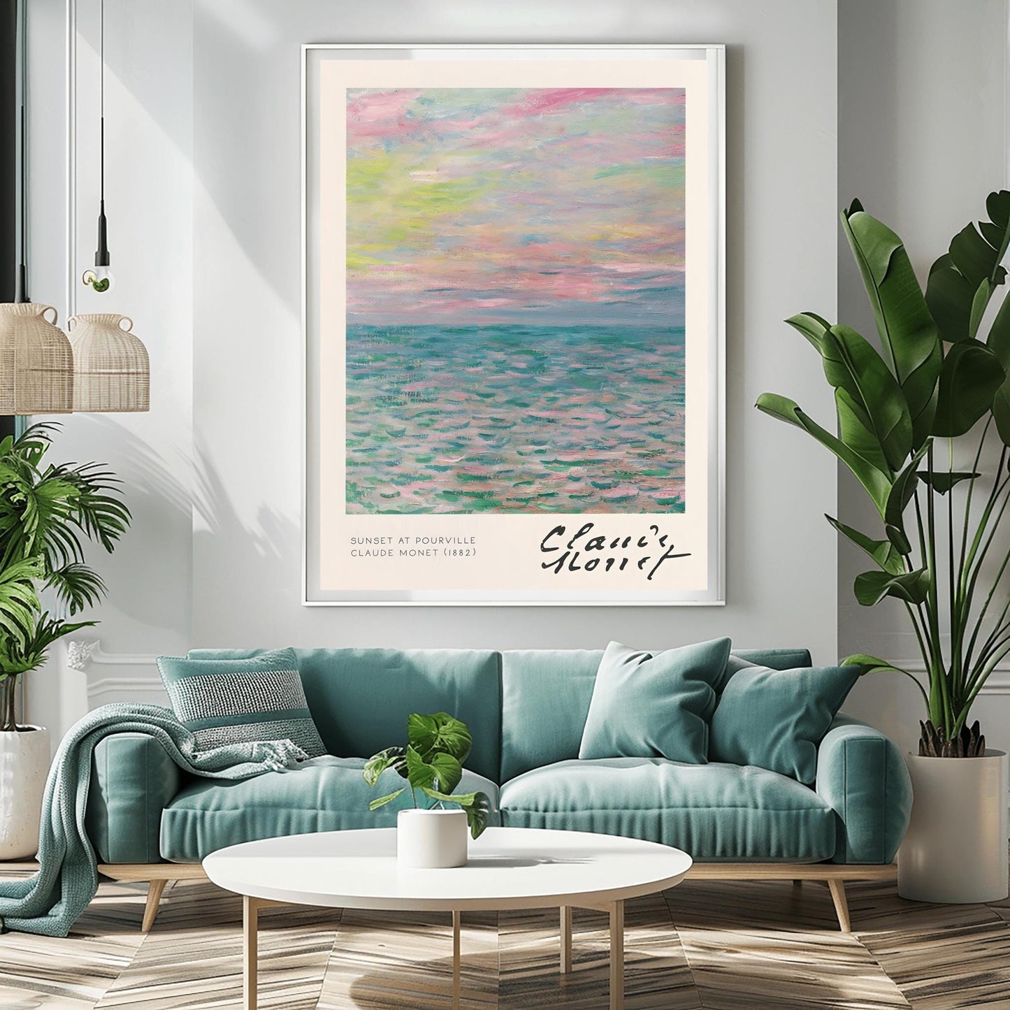 Monet Print Sunset at Pourville, Claude Monet Seascape Painting, Impressionist Wall Art, Classic Art Poster, Vibrant Sunset Decor, Art Gift