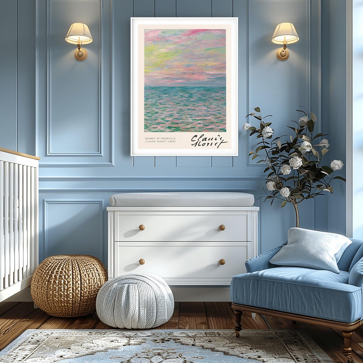 Monet Print Sunset at Pourville, Claude Monet Seascape Painting, Impressionist Wall Art, Classic Art Poster, Vibrant Sunset Decor, Art Gift