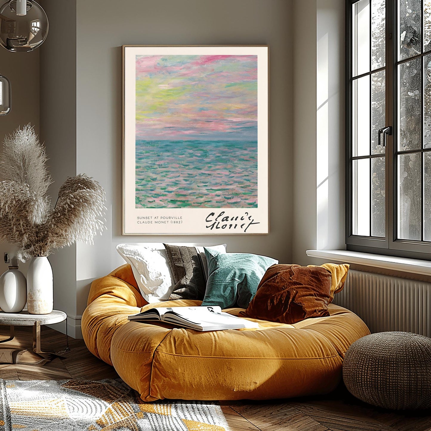Monet Print Sunset at Pourville, Claude Monet Seascape Painting, Impressionist Wall Art, Classic Art Poster, Vibrant Sunset Decor, Art Gift