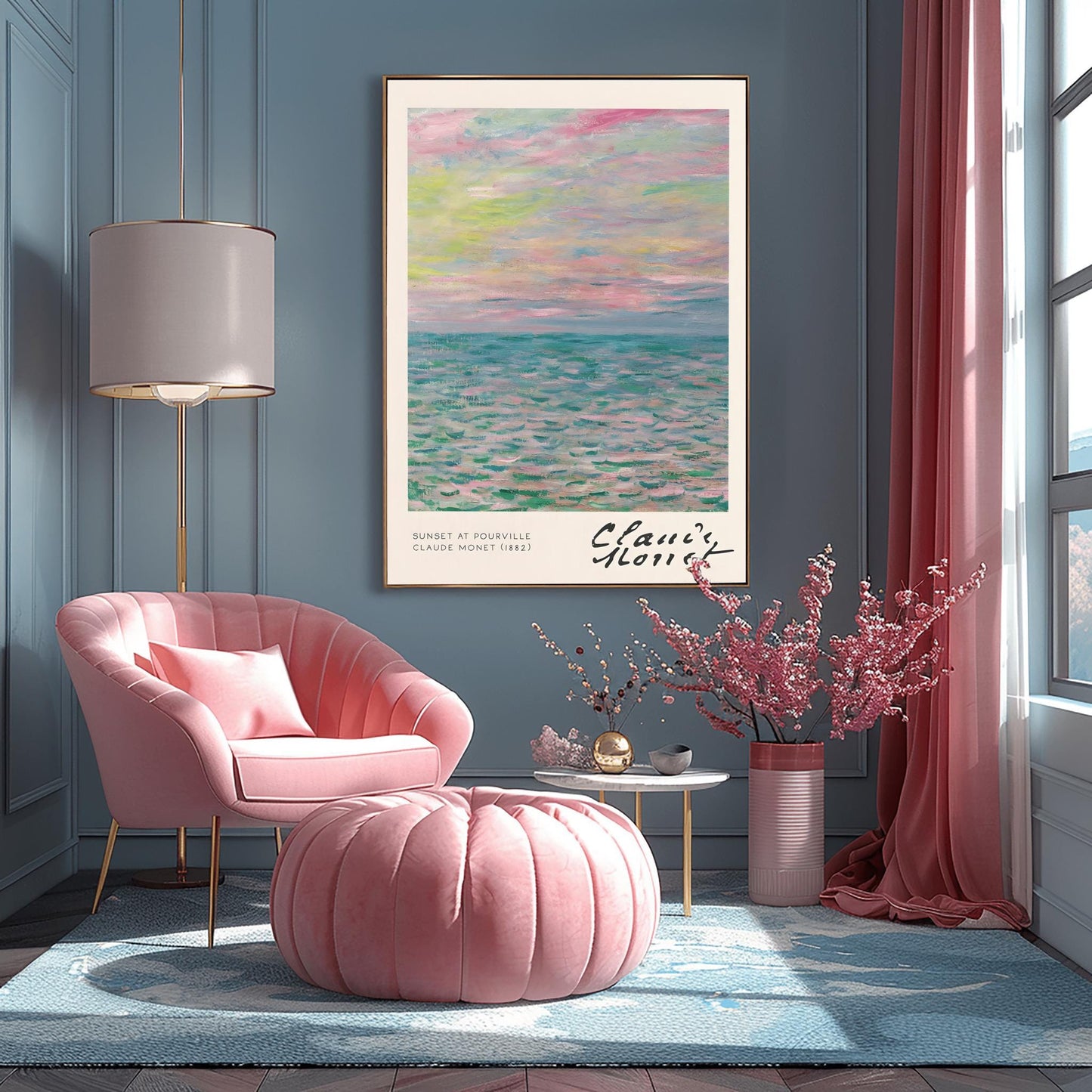 Monet Print Sunset at Pourville, Claude Monet Seascape Painting, Impressionist Wall Art, Classic Art Poster, Vibrant Sunset Decor, Art Gift
