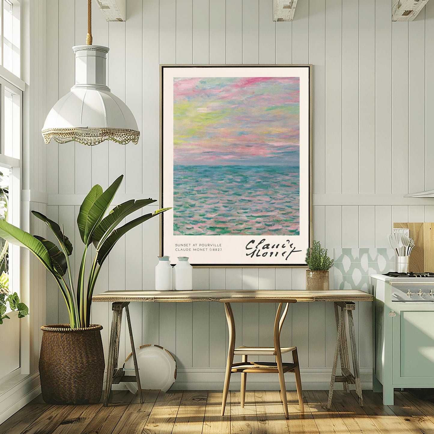 Monet Print Sunset at Pourville, Claude Monet Seascape Painting, Impressionist Wall Art, Classic Art Poster, Vibrant Sunset Decor, Art Gift