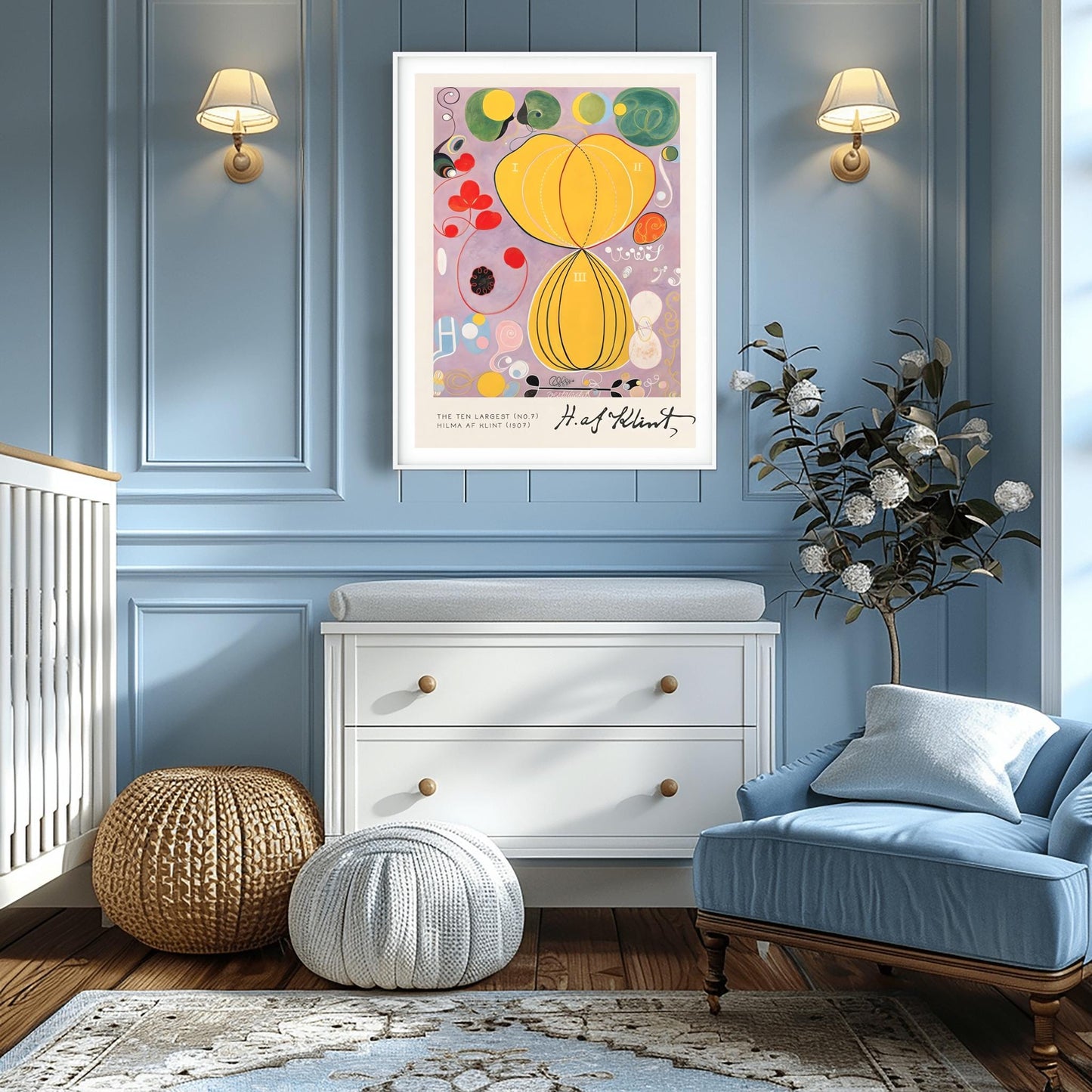 Hilma af Klint The Ten Largest No. 7, Abstract Flower Art Print, Spiritual Botanical Poster, Hilma af Klint Wall Art Modernist Gallery Decor
