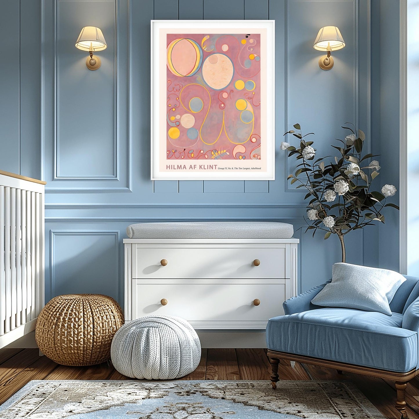 Hilma af Klint The Ten Largest No. 8, Abstract Flower Art Print, Spiritual Botanical Poster, Hilma af Klint Wall Art Modernist Gallery Decor
