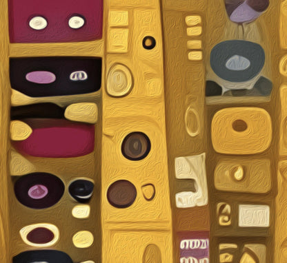 Gold Mosaic Wall Art: Gustav Klimt Inspired Abstract (Multiple Sizes)