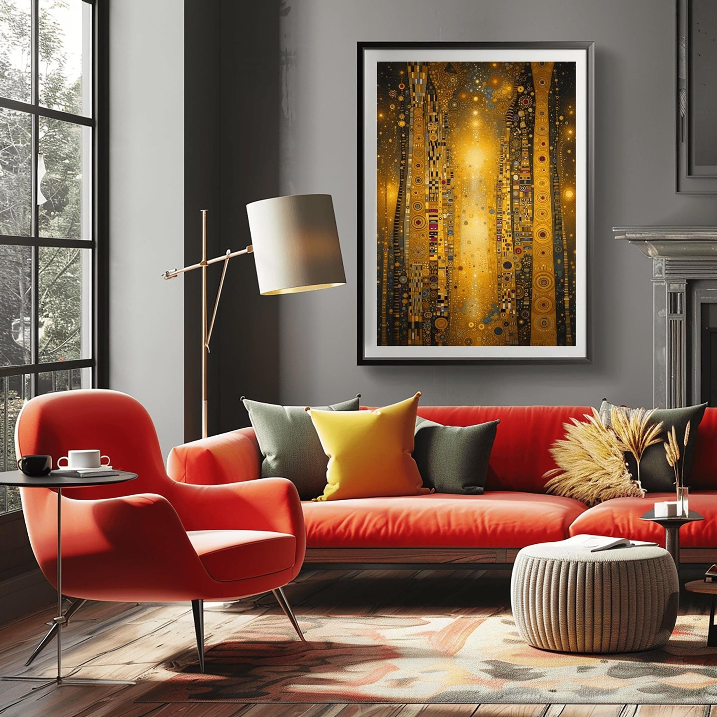 Gold Mosaic Wall Art: Gustav Klimt Inspired Abstract (Multiple Sizes)