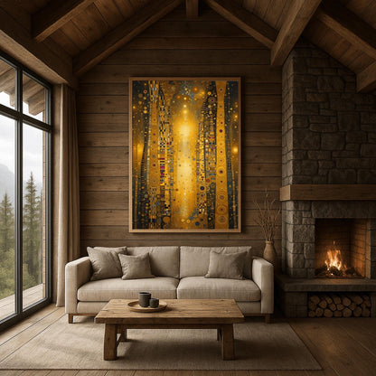 Gold Mosaic Wall Art: Gustav Klimt Inspired Abstract (Multiple Sizes)