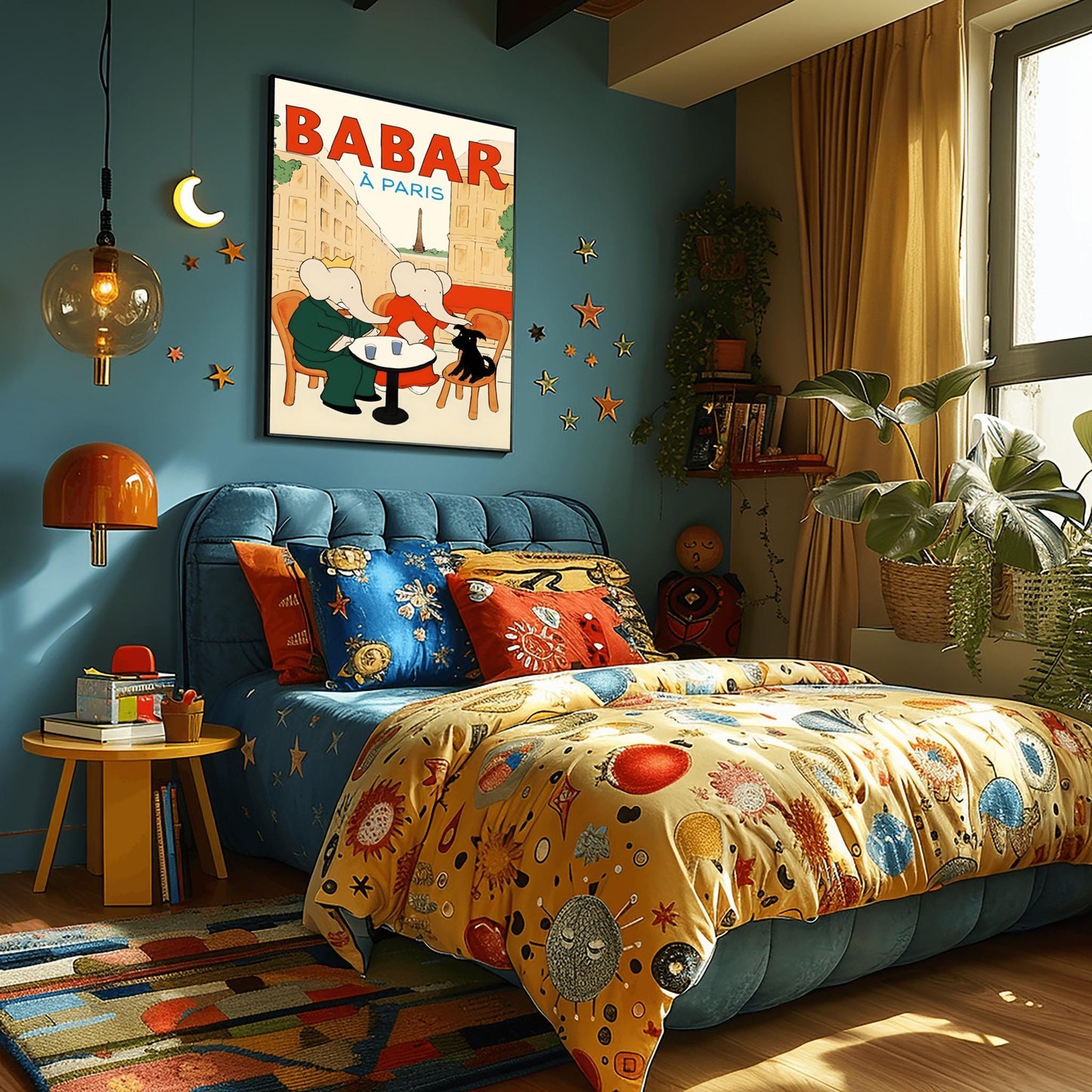 Babar the Elephant Print: Retro Nursery Decor, Kids Room Art