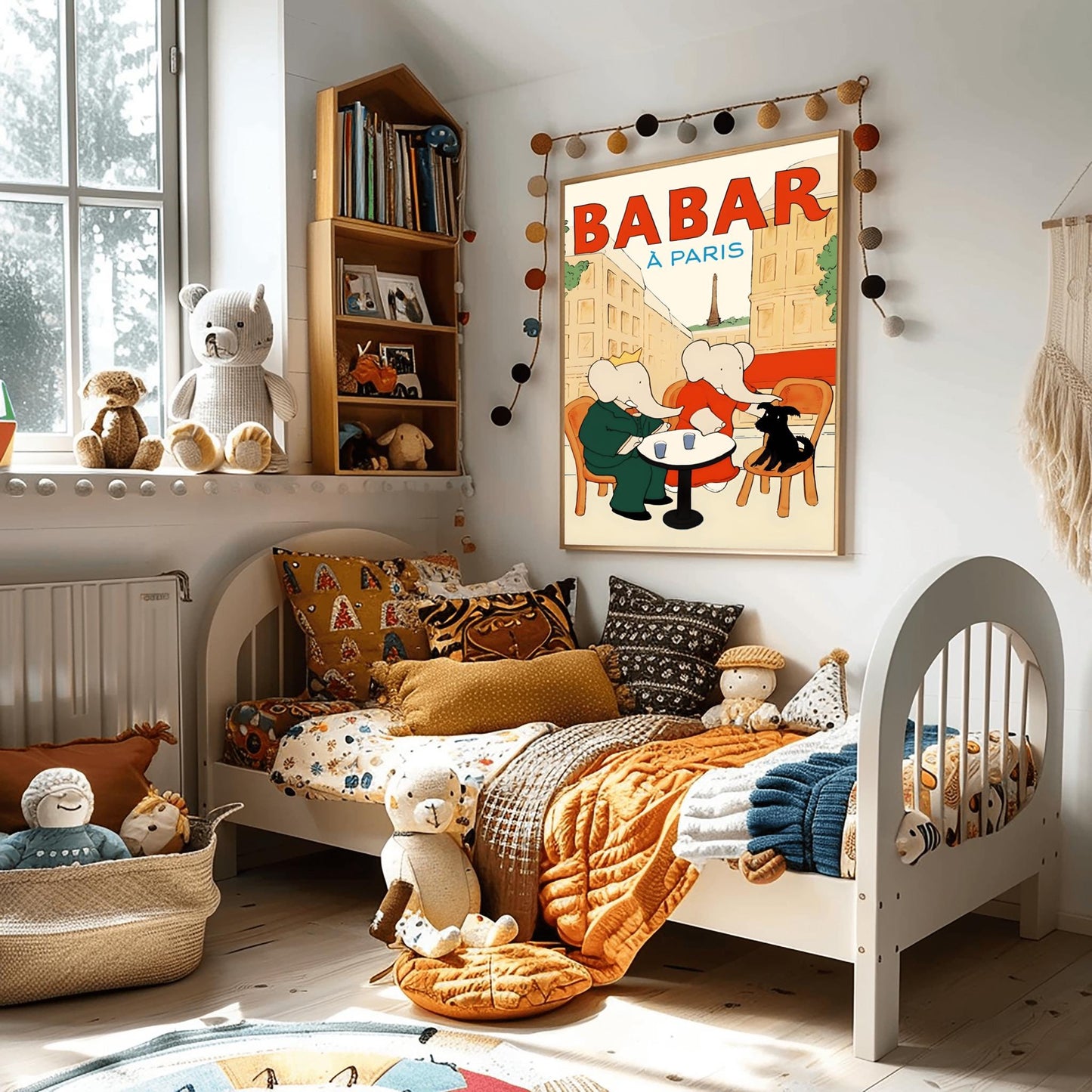 Babar the Elephant Print: Retro Nursery Decor, Kids Room Art