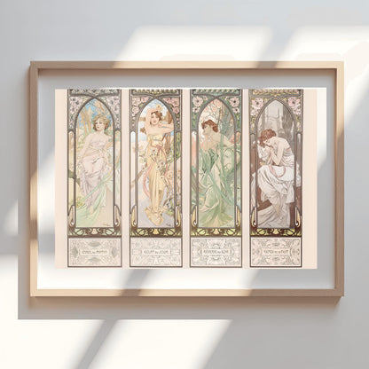 Alfons Mucha Art Nouveau Poster: 'Morning Awakening' Vintage Print