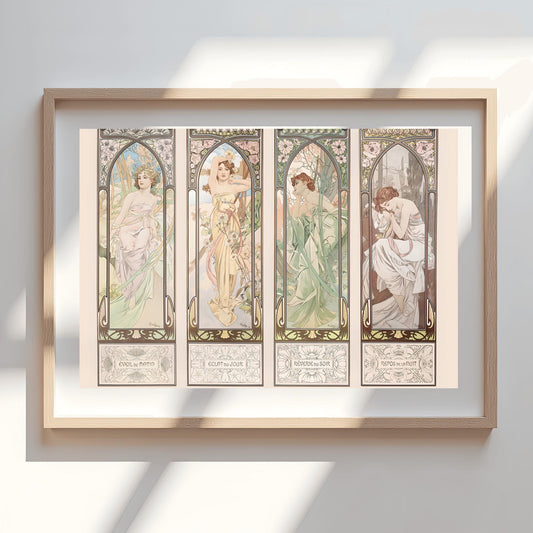 Alfons Mucha Art Nouveau Poster: 'Morning Awakening' Vintage Print