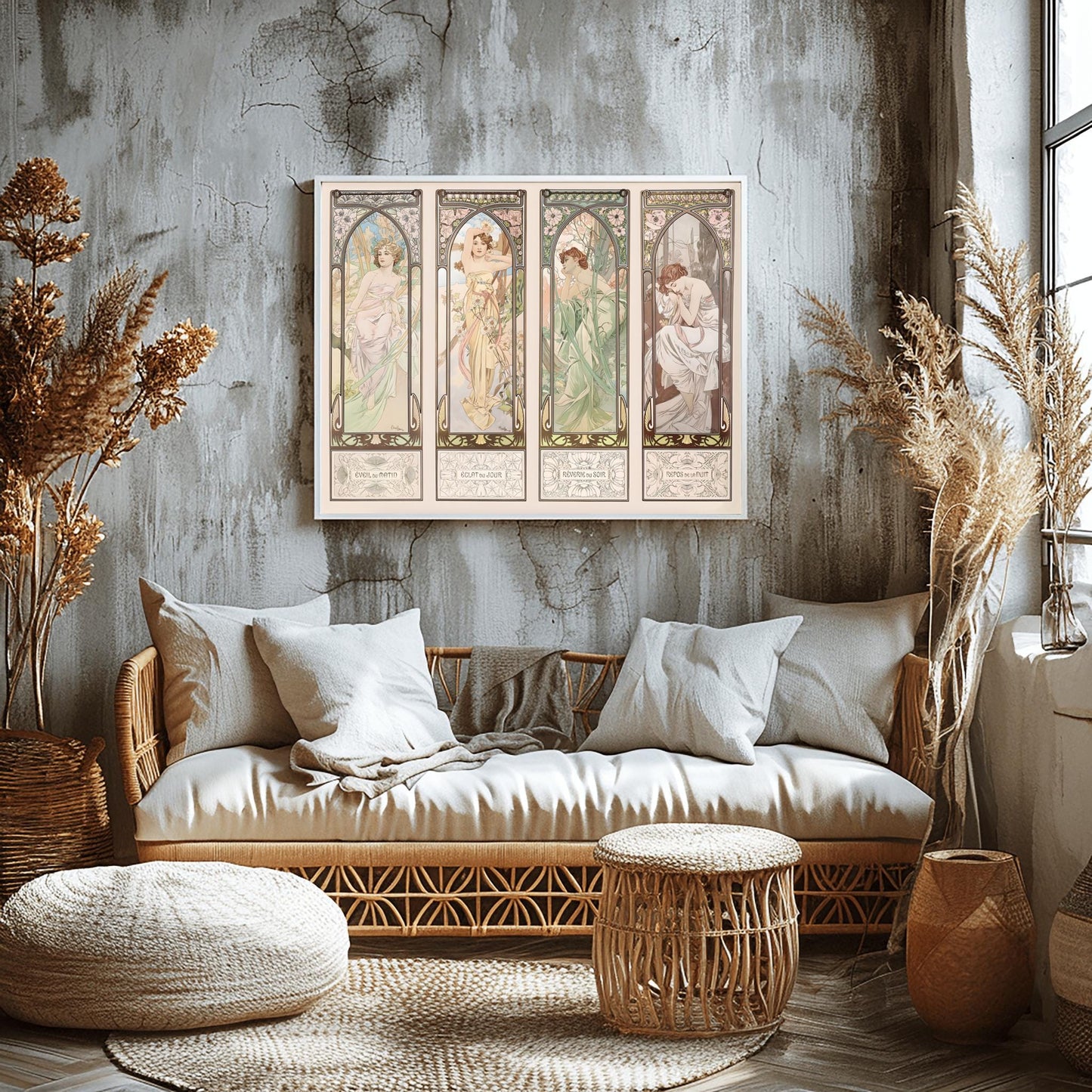 Alfons Mucha Art Nouveau Poster: 'Morning Awakening' Vintage Print