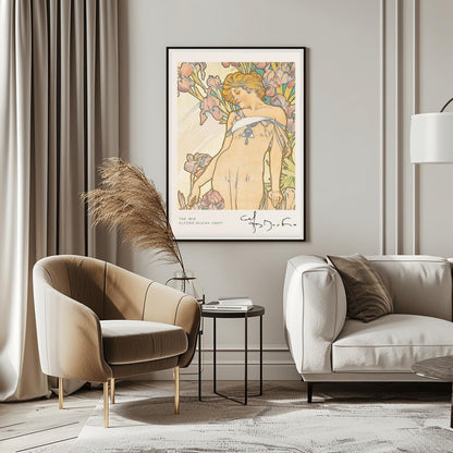 Alfons Mucha 'The Iris' Poster, Art Nouveau Floral Print, Elegant Vintage Wall Art