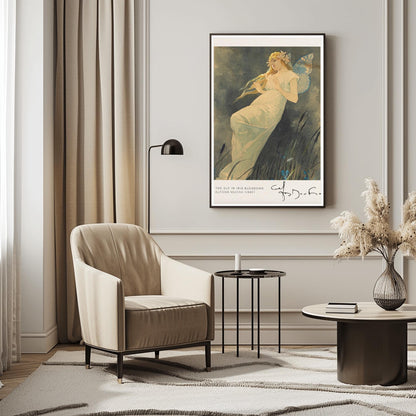 Alfons Mucha 'The Elf in Iris Blossoms' Poster, Art Nouveau Fairy Print, Vintage Wall Art
