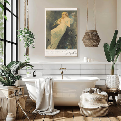 Alfons Mucha 'The Elf in Iris Blossoms' Poster, Art Nouveau Fairy Print, Vintage Wall Art