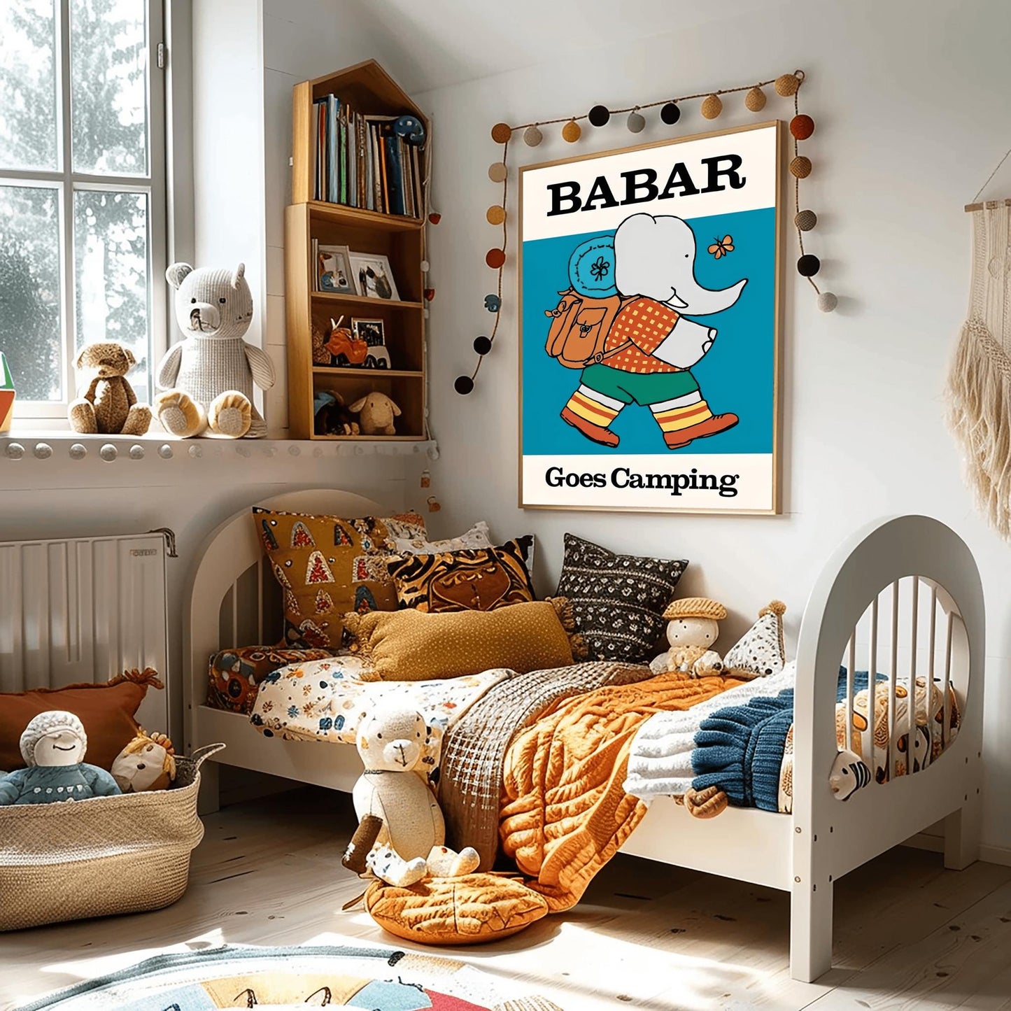 Babar the Elephant Print: Retro Nursery Decor, Kids Room Art