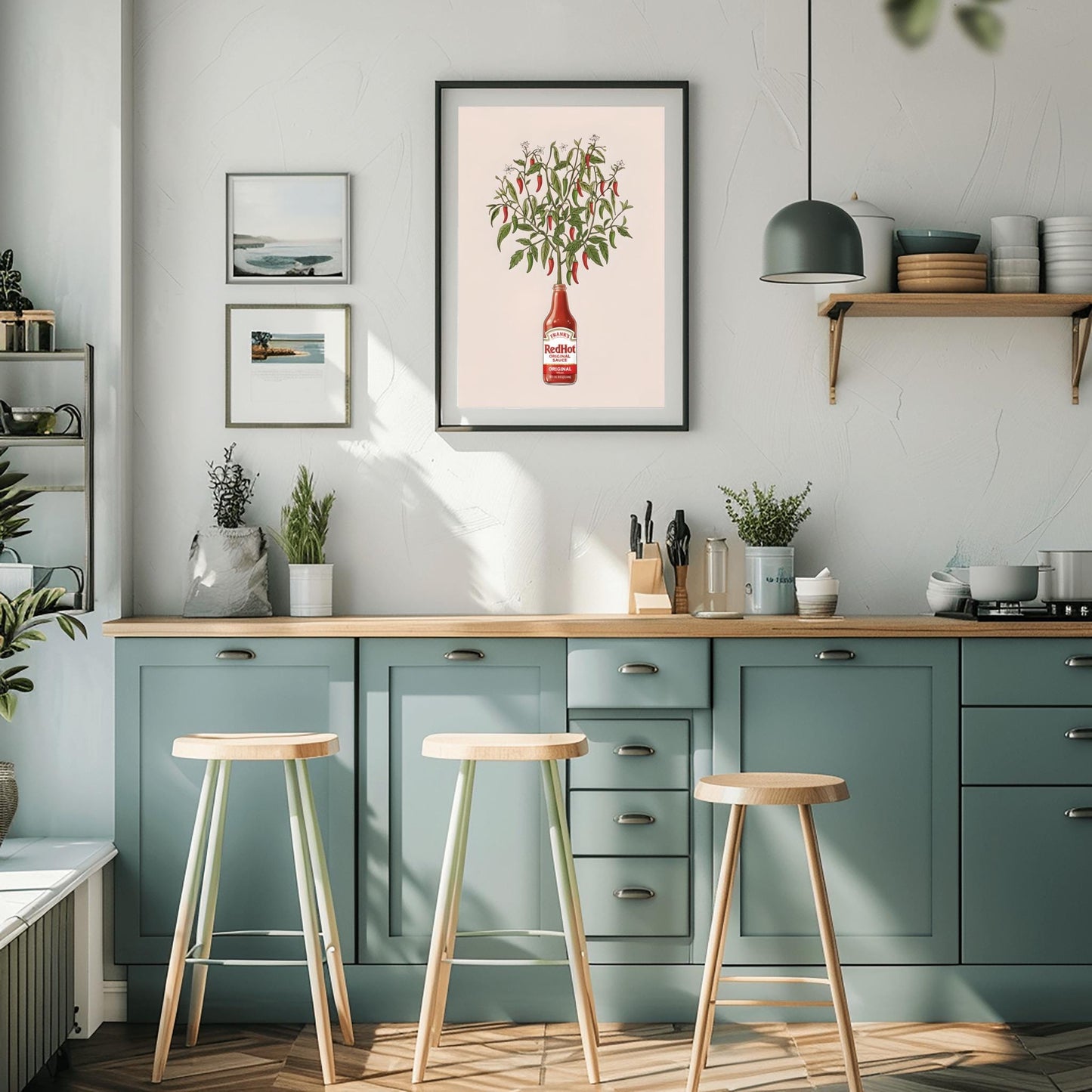 Frank's Hot Sauce Chili Plant Art Print: Unique Kitchen Decor, Foodie Gift