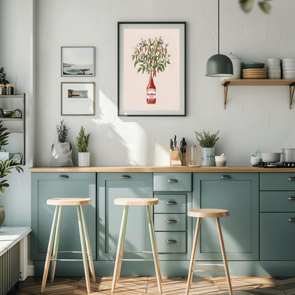 Frank's Hot Sauce Chili Plant Art Print: Unique Kitchen Decor, Foodie Gift