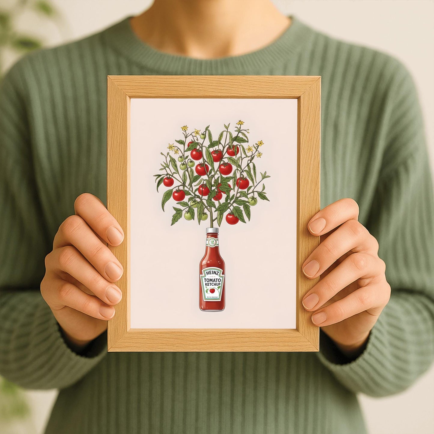 Heinz Tomato Plant Art Print: Unique Kitchen Decor, Foodie Gift