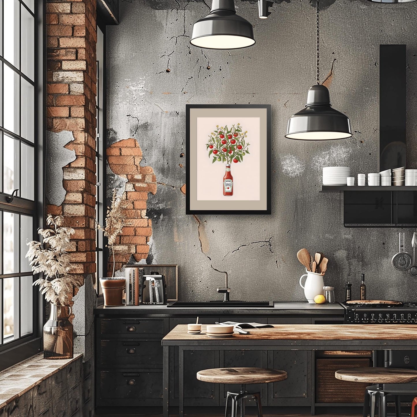 Heinz Tomato Plant Art Print: Unique Kitchen Decor, Foodie Gift