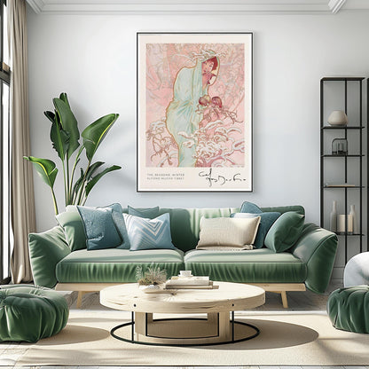 Alfons Mucha 'Winter' Art Nouveau Poster: Elegant Vintage Print