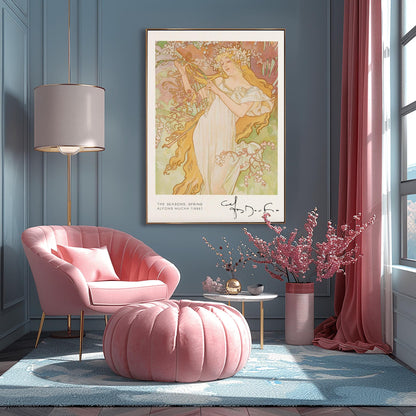 Alfons Mucha 'Spring' Art Nouveau Poster: 1896 Vintage Floral Print