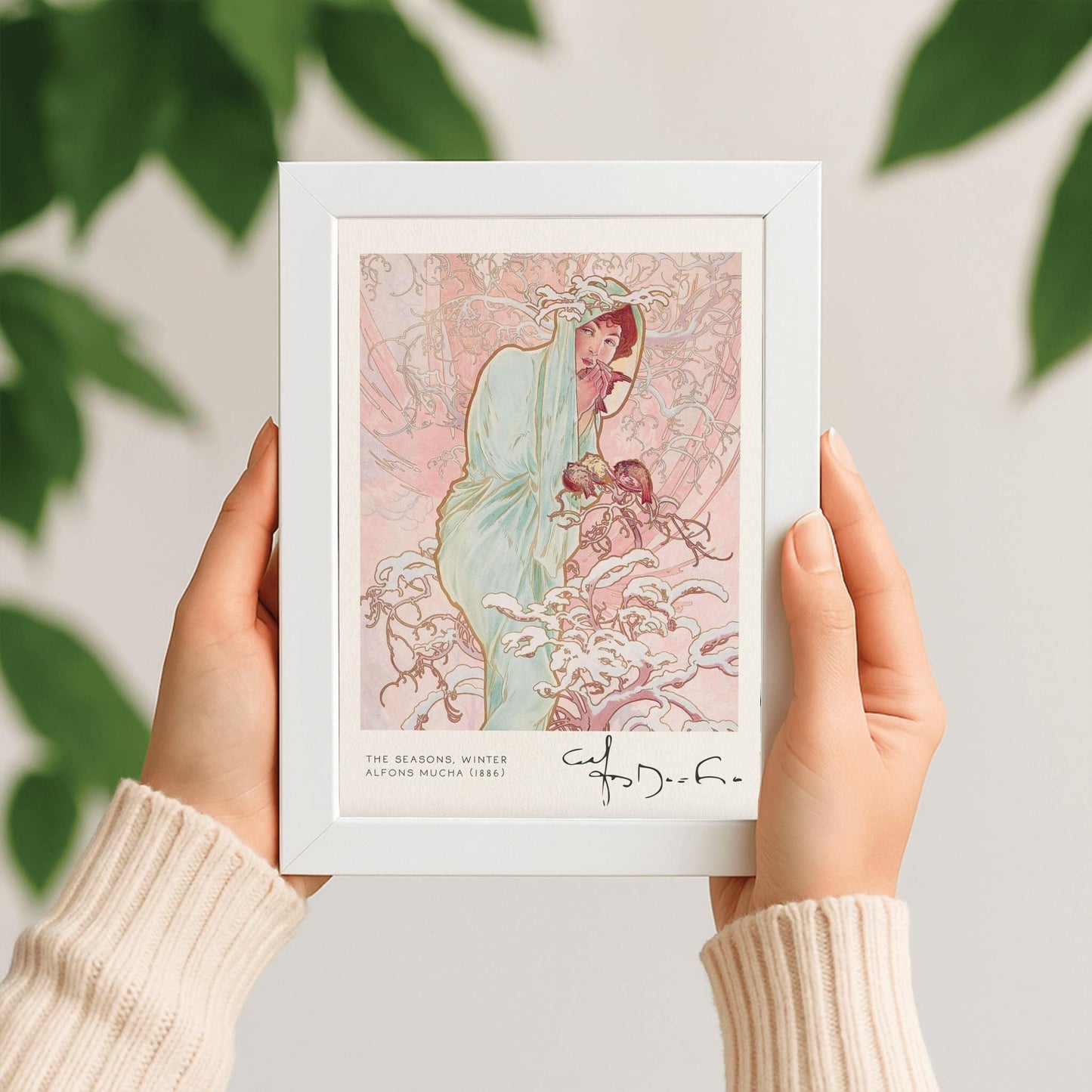 Alfons Mucha 'Winter' Art Nouveau Poster: Elegant Vintage Print