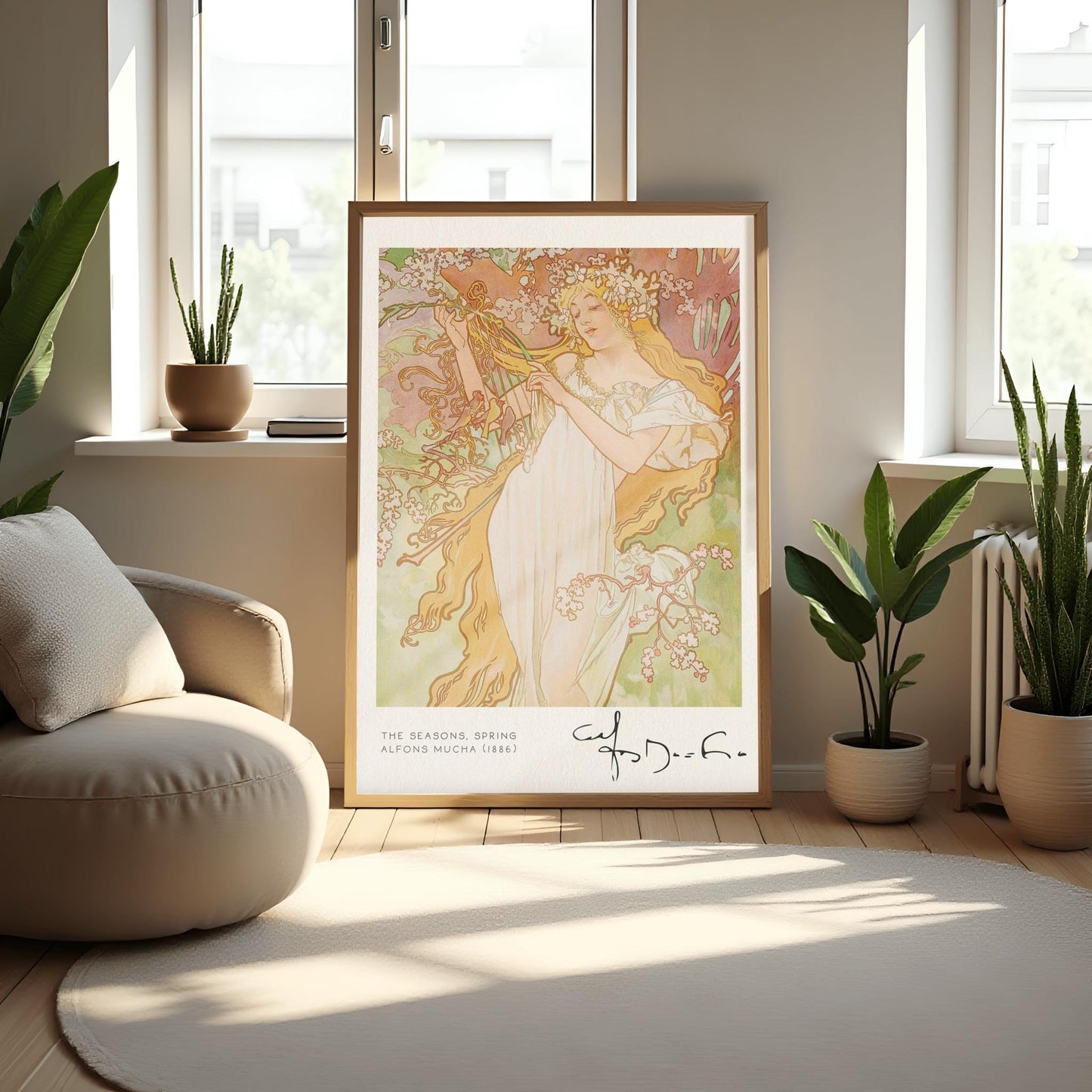 Alfons Mucha 'Spring' Art Nouveau Poster: 1896 Vintage Floral Print