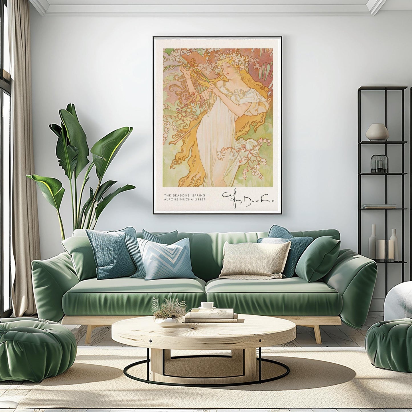 Alfons Mucha 'Spring' Art Nouveau Poster: 1896 Vintage Floral Print