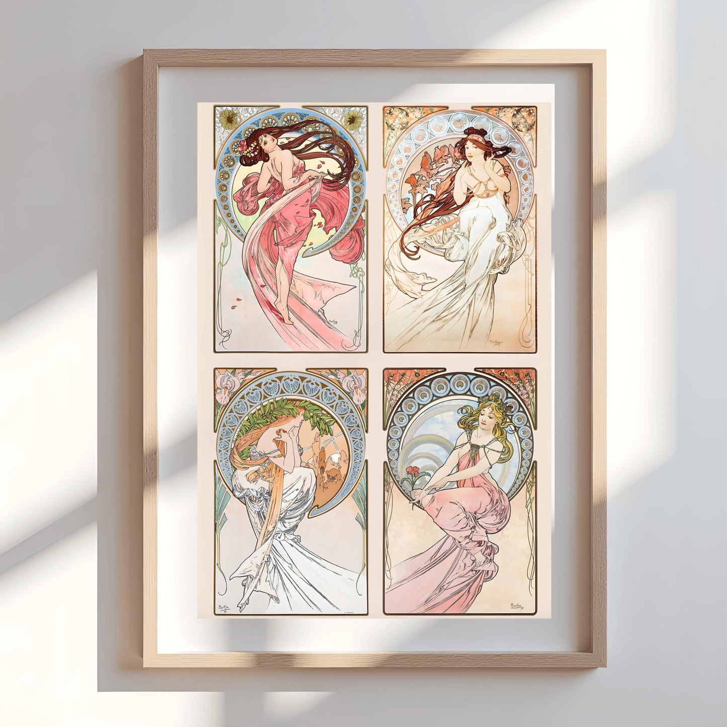 Alfons Mucha Art Nouveau Print: The Arts Collage, Vintage Poster