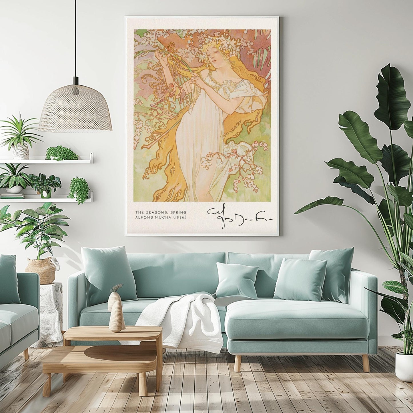 Alfons Mucha 'Spring' Art Nouveau Poster: 1896 Vintage Floral Print