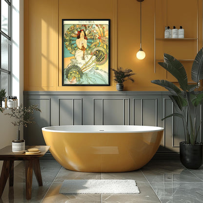 Alfons Mucha Art Nouveau Print: Monaco Monte Carlo Vintage Travel Poster