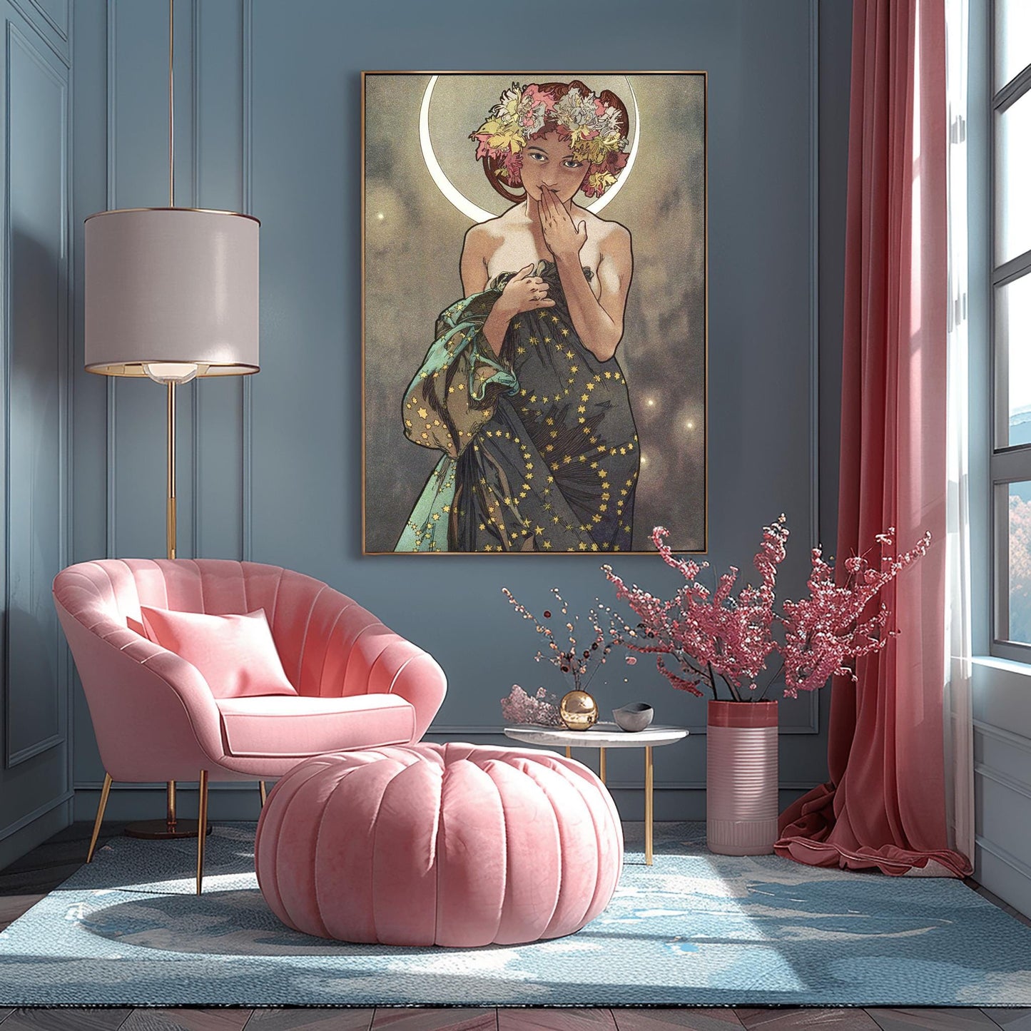 Alfons Mucha 'The Moon' Art Nouveau Poster: Mystical Celestial Print
