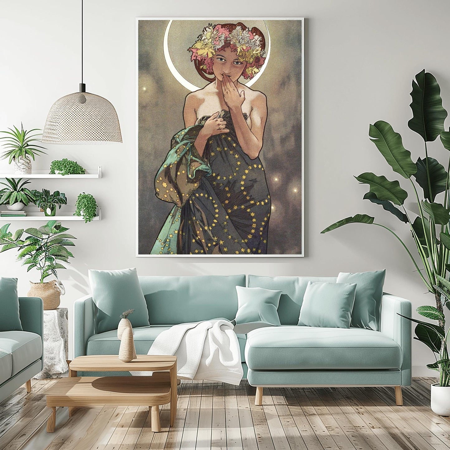 Alfons Mucha 'The Moon' Art Nouveau Poster: Mystical Celestial Print
