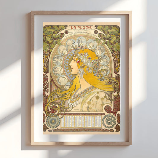 Alfons Mucha Zodiac Poster: Art Nouveau Celestial Print