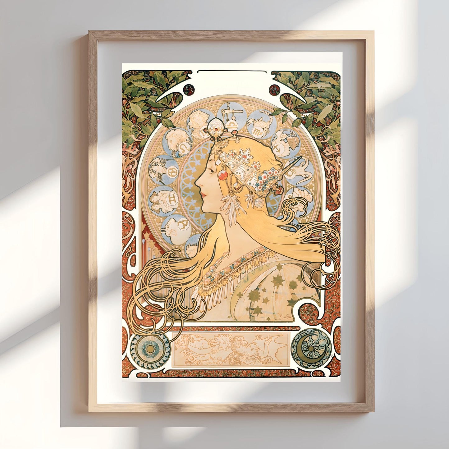 Alfons Mucha Zodiac Poster: Art Nouveau Celestial Print