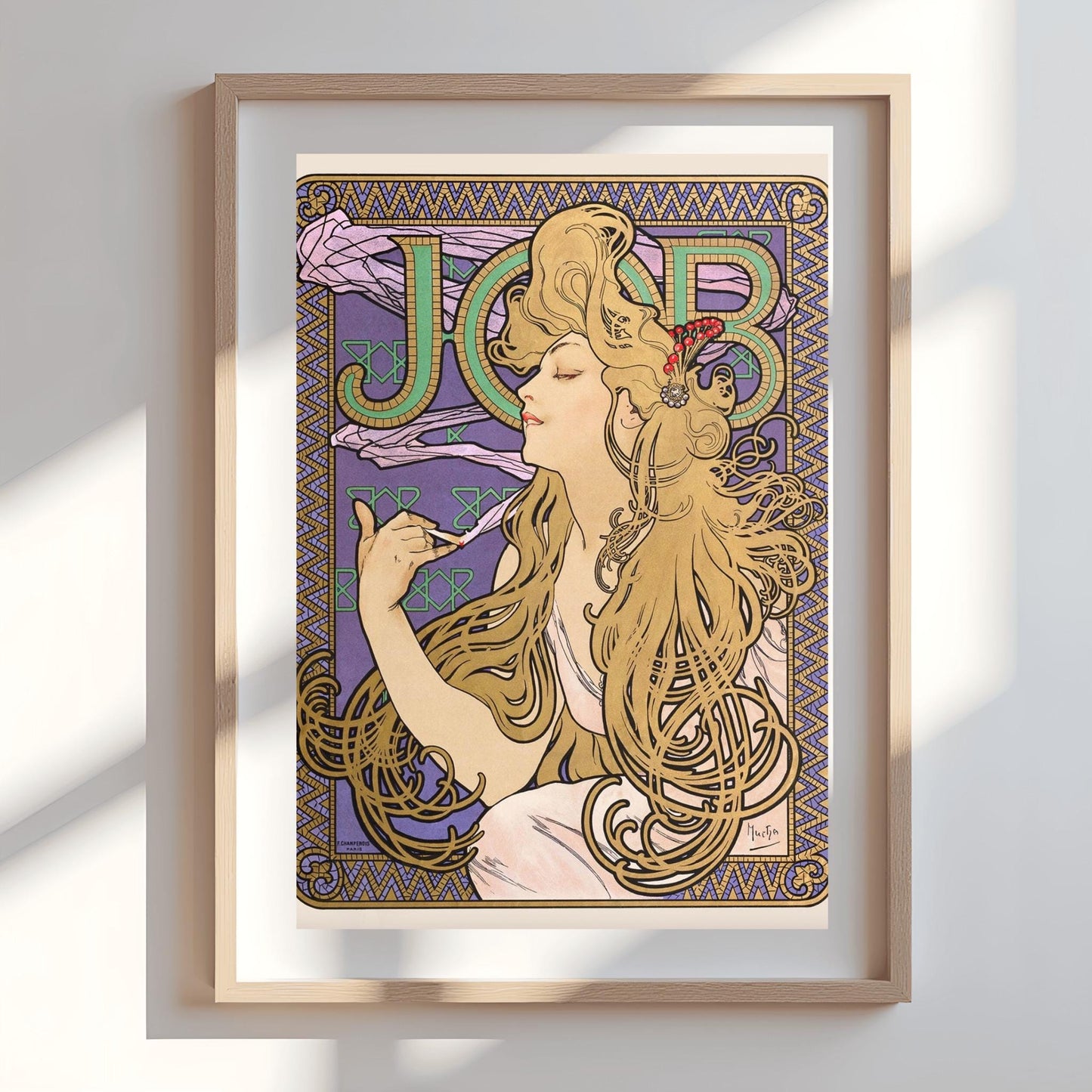 Alfons Mucha 'Job' Poster: Art Nouveau Golden Hair Print