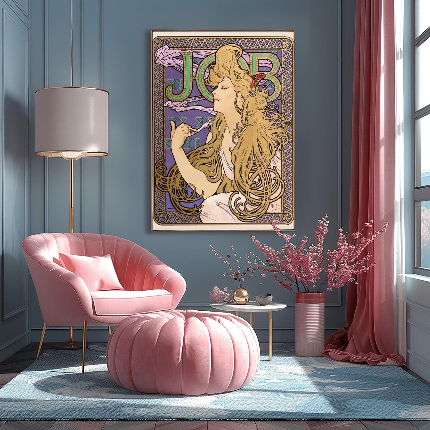 Alfons Mucha 'Job' Poster: Art Nouveau Golden Hair Print