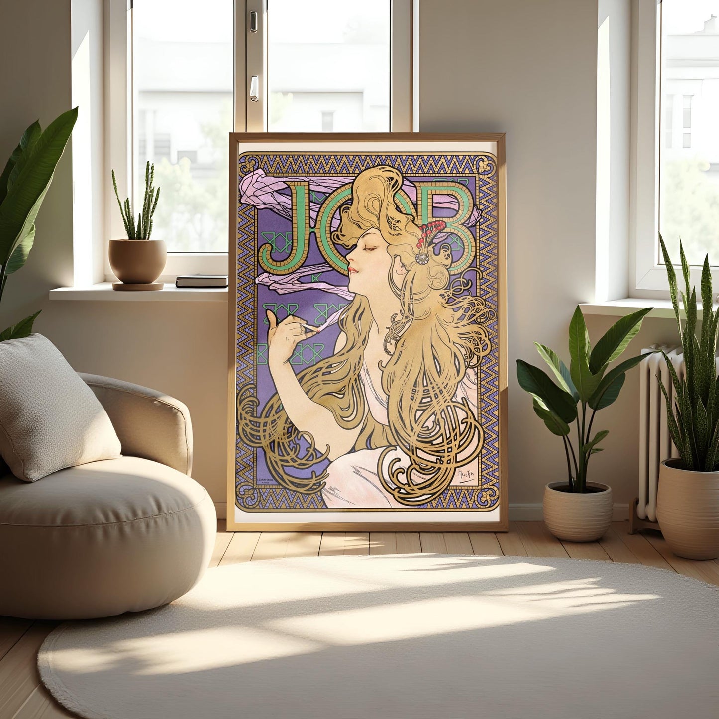 Alfons Mucha 'Job' Poster: Art Nouveau Golden Hair Print
