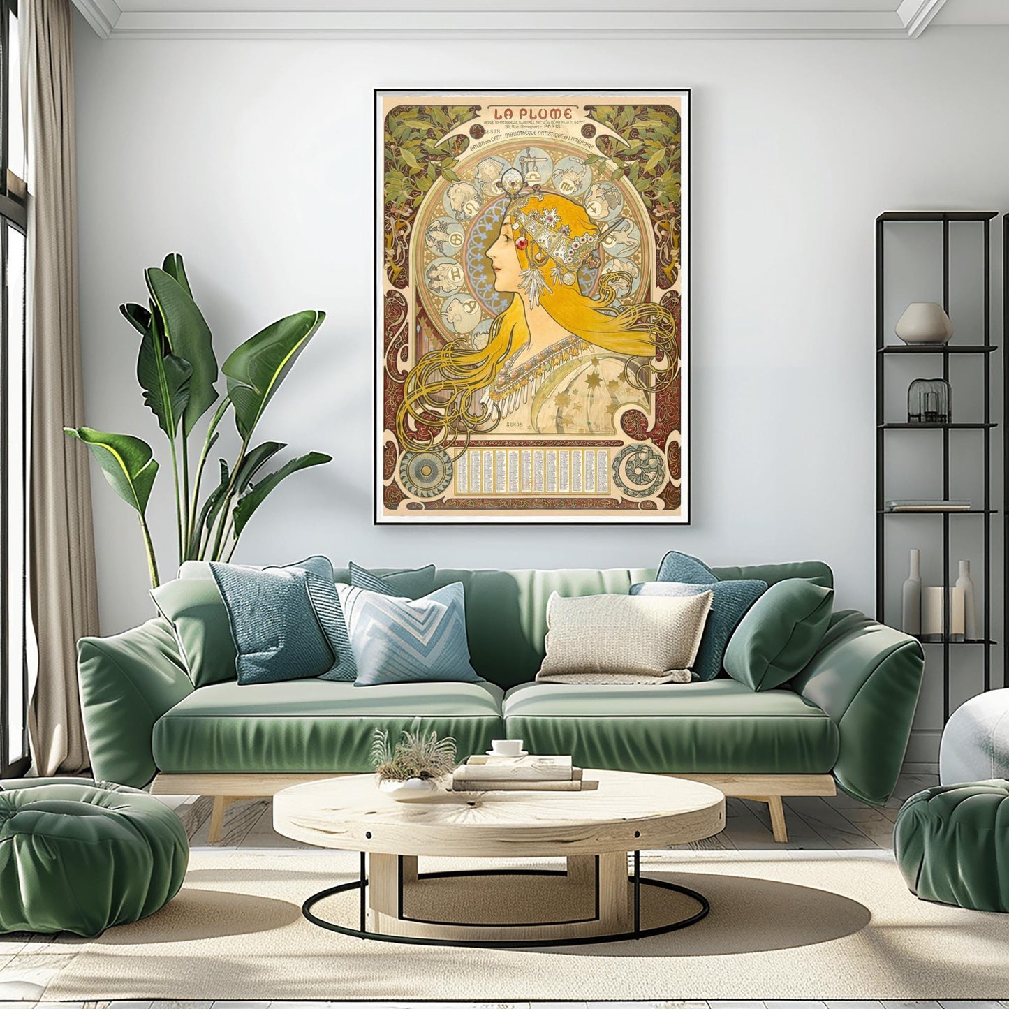 Alfons Mucha Zodiac Poster: Art Nouveau Celestial Print