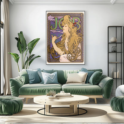 Alfons Mucha 'Job' Poster: Art Nouveau Golden Hair Print