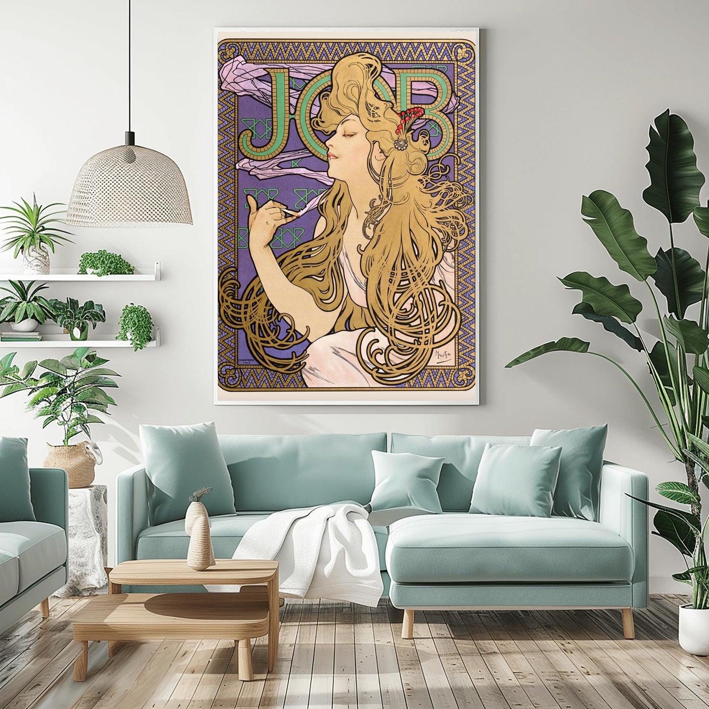 Alfons Mucha 'Job' Poster: Art Nouveau Golden Hair Print