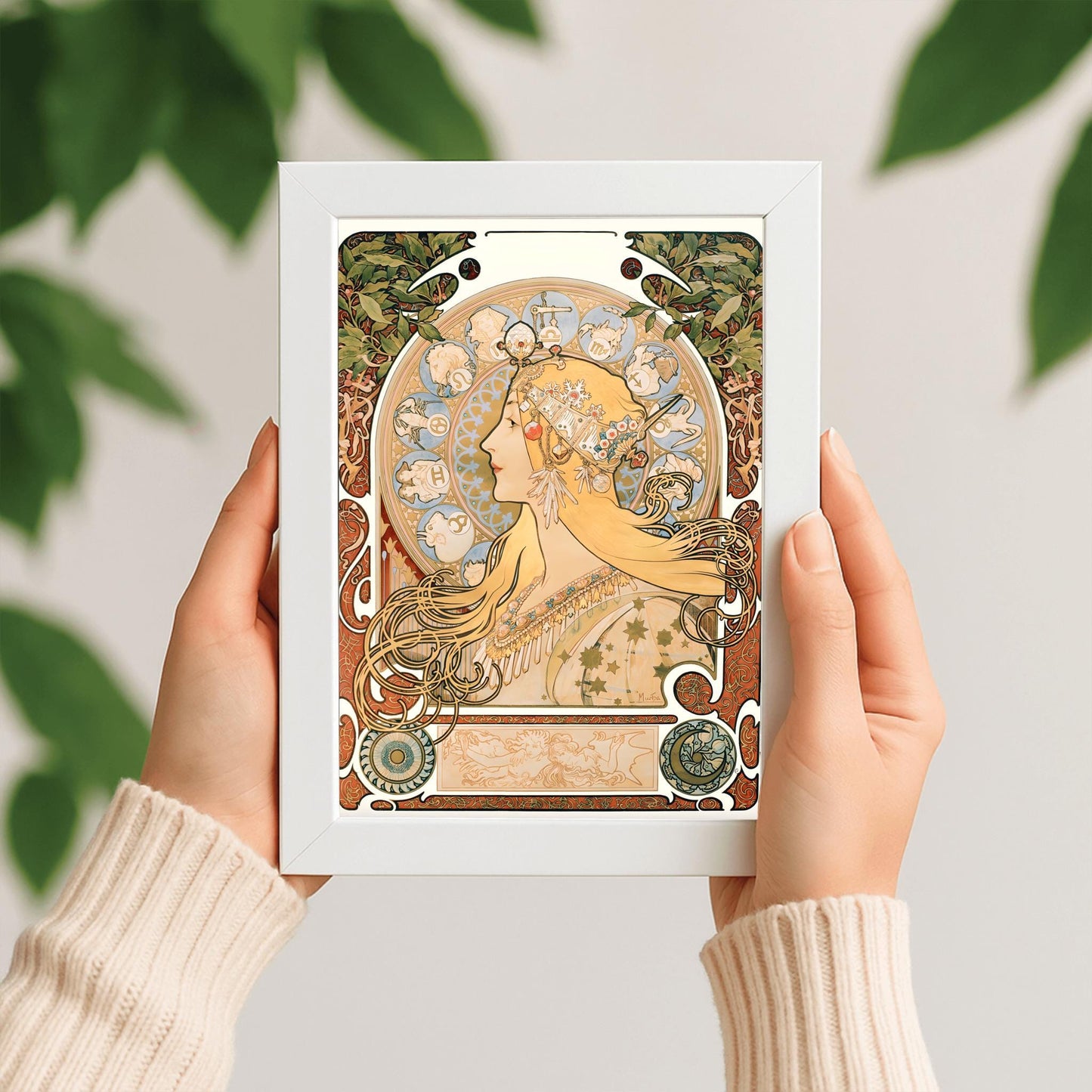 Alfons Mucha Zodiac Poster: Art Nouveau Celestial Print
