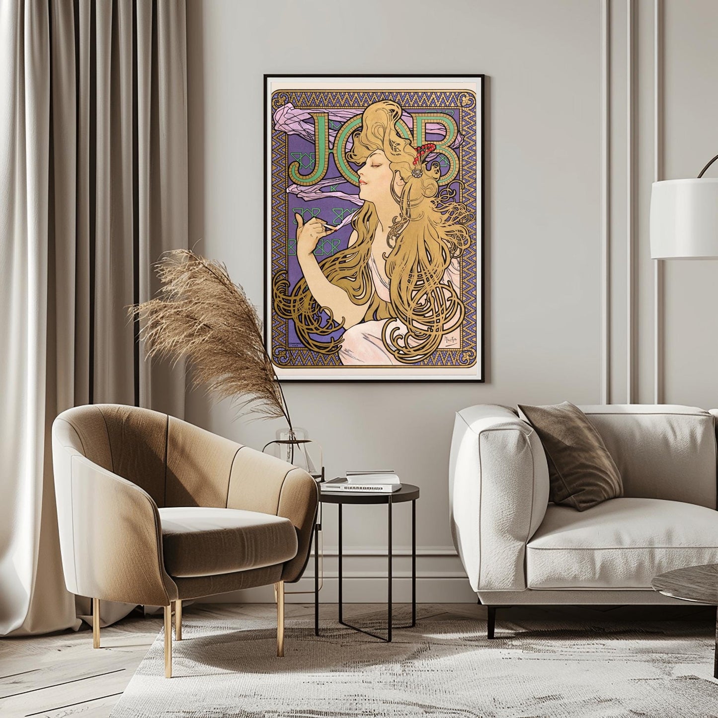 Alfons Mucha 'Job' Poster: Art Nouveau Golden Hair Print