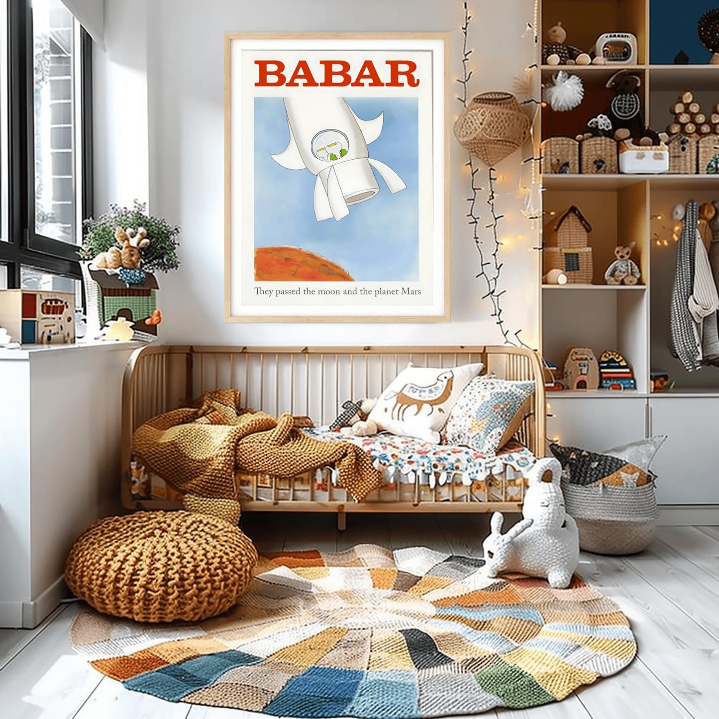 Babar the Elephant Print: Retro Nursery Wall Art, Kids Room Decor